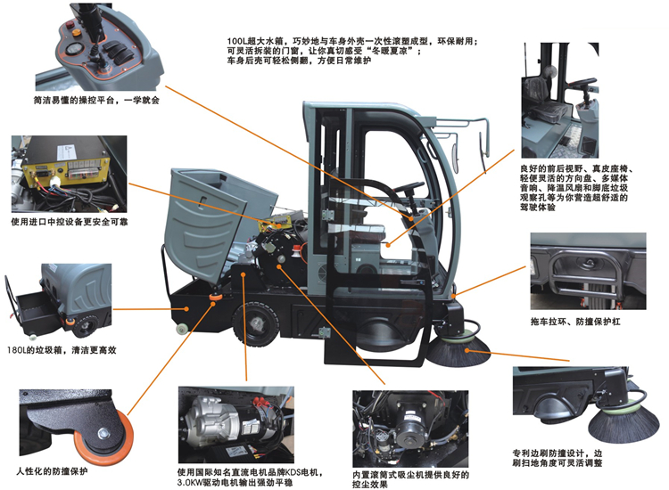 冬天封闭驾驶式扫地机的直销